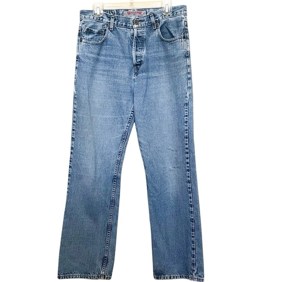 SILVER Jeans Men’s Button Fly Mid Rise Medium Wash Straight Leg Denim Sz 32x32 - Picture 1 of 13